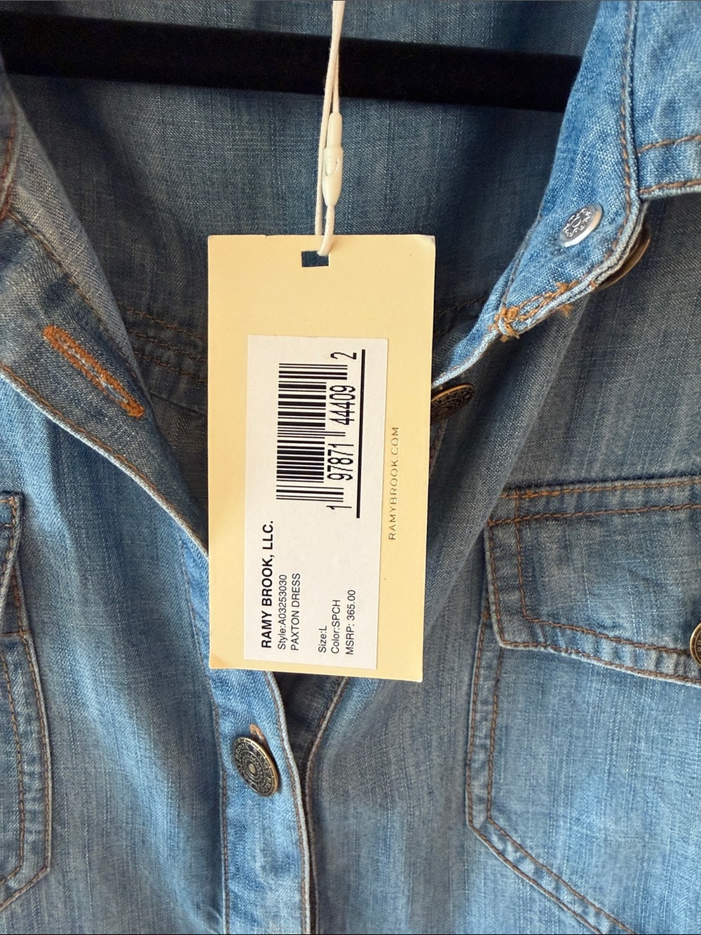 Ramy Brook Light Blue Denim Button Front Dress - Picture 2 of 5